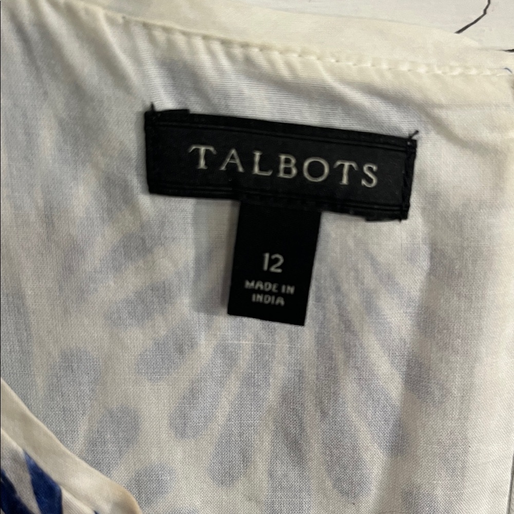 Talbots Fit and Flare Geometric Print Midi Dress Size 12 in EUC - Picture 6 of 7